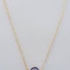 Evil Eye Asymetric Necklace With Crystals (Blue)