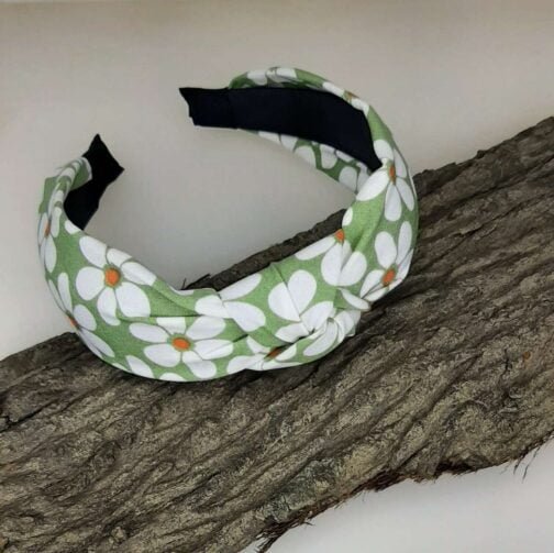 Green Daisy Floral Flower Headband for Women