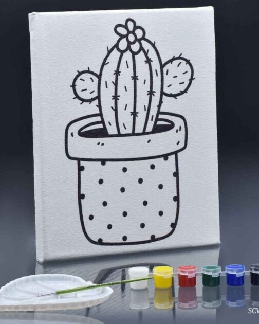DIY-Pre drawn Canvas-Cactus
