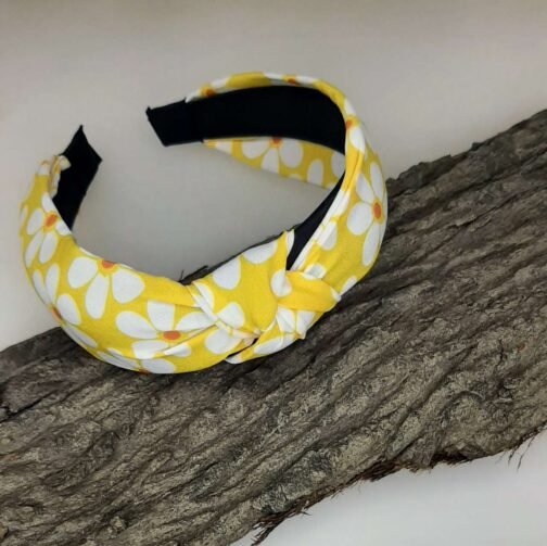 Yellow Daisy Floral Flower Headband for Women