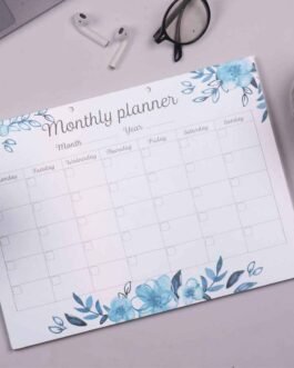 Monthly Blue Floral Planner