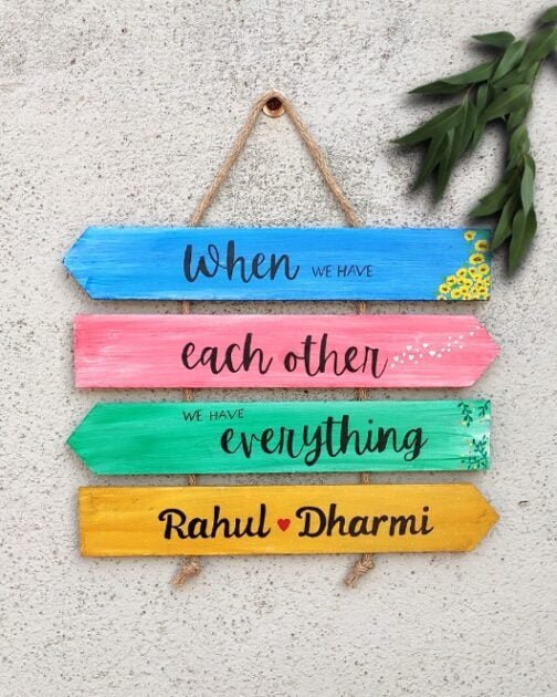 Personalised Wall Hanging With Quote