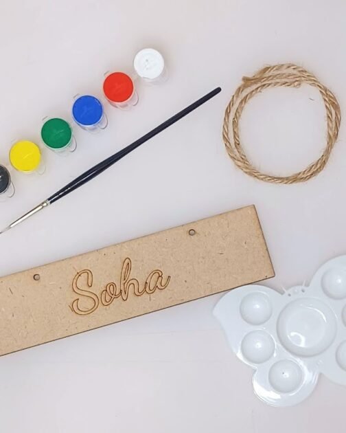 Personalize Their Space: Pre-Marked Name Plate MDF Cutouts (Ready to Paint)