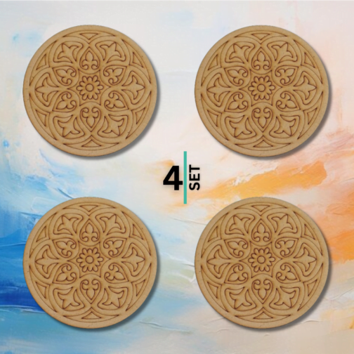 DIY Rangoli Coasters - Set of 4