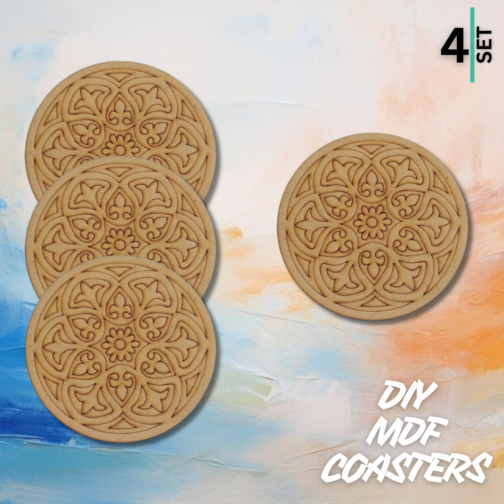 DIY Rangoli Coasters - Set of 4