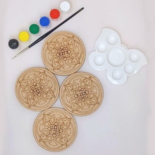 Round floral coasters