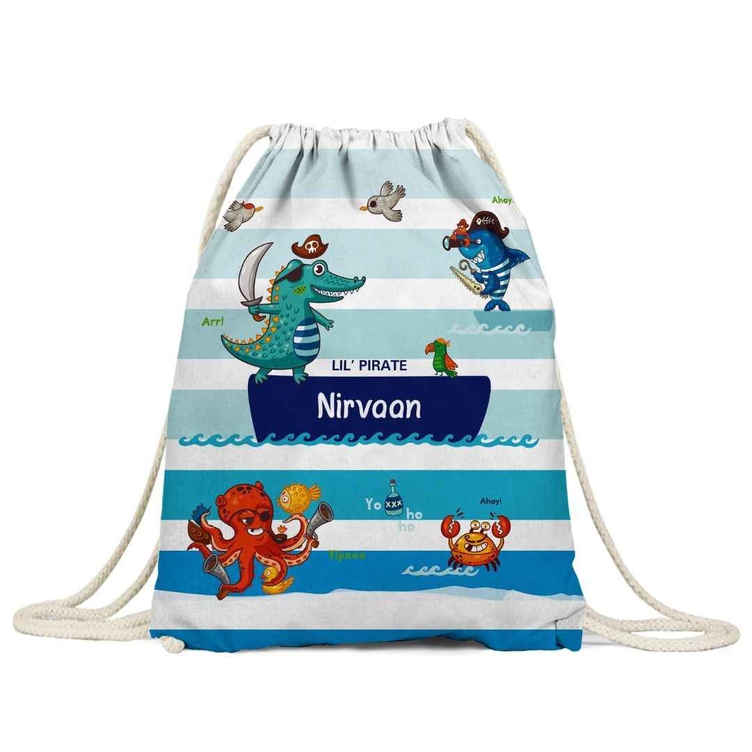 Sea Pirate Personalised Drawstring Bag