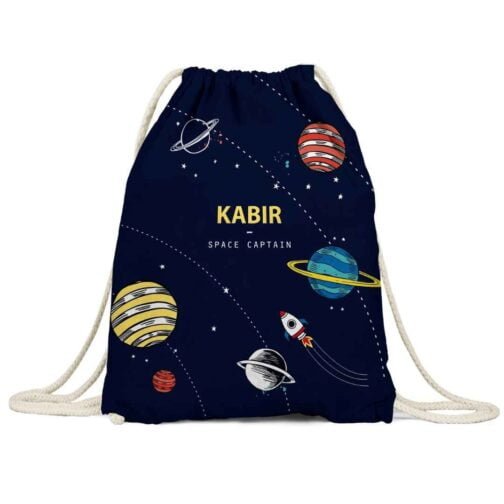 space personalised bag