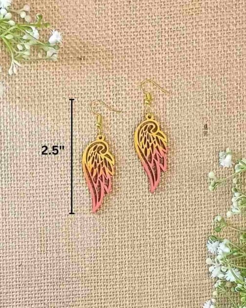 Wooden Earrings – Angel Wings