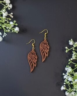 Wooden Earrings – Angel Wings – Laminate