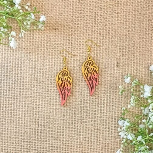 Wooden Earrings - Angel wings