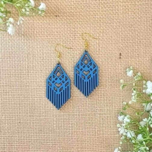 Wooden Earrings - Geometric Design