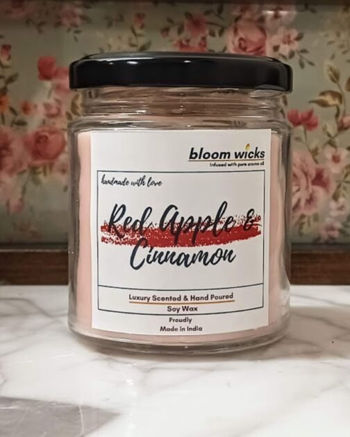 Red Apple & Cinnamon Soy Wax Candle