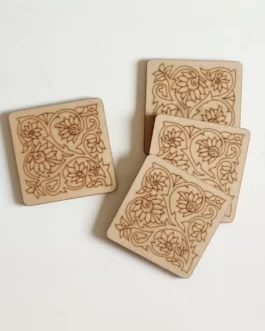 DIY Predrawn Square Freehand Design Coasters – Set of 4