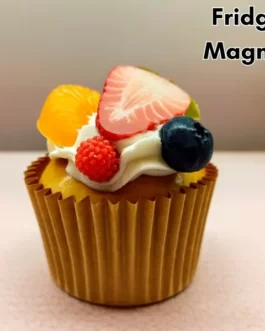 Realistic Cupcake Fridge Magnet – Berry