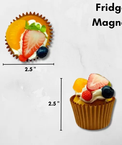 Realistic Cupcake Fridge Magnet – Berry