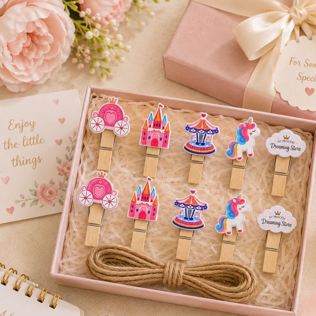 Princess Theme Wooden Photo Pegs | Cute Decorative Clips for Photos & Notes - Image 3