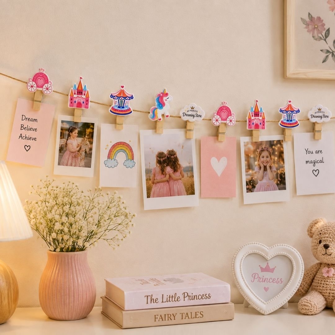Princess Theme Wooden Photo Pegs | Cute Decorative Clips for Photos & Notes - Image 2