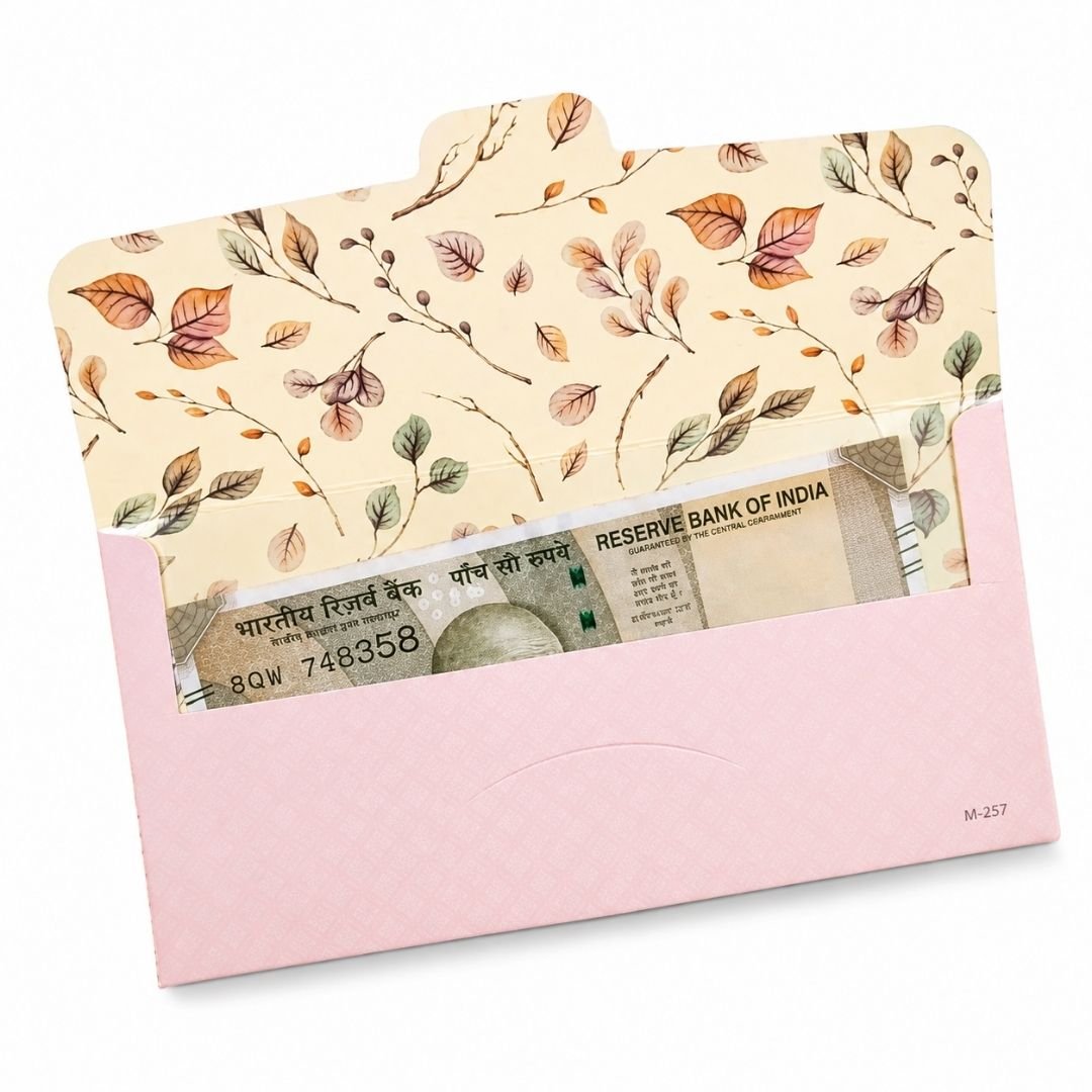 Floral Money Envelopes Set of 5 with Gold Foil - Image 4