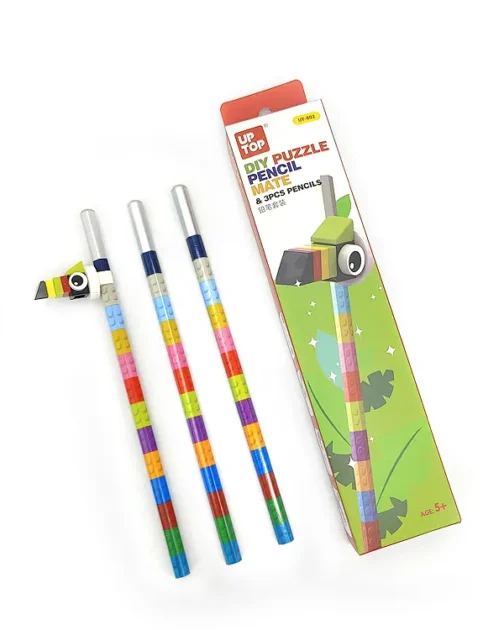 Lego Style Brick Pencil Set Horn Bill Bird