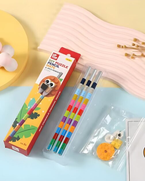 Lego Style Brick Pencil Set Lion