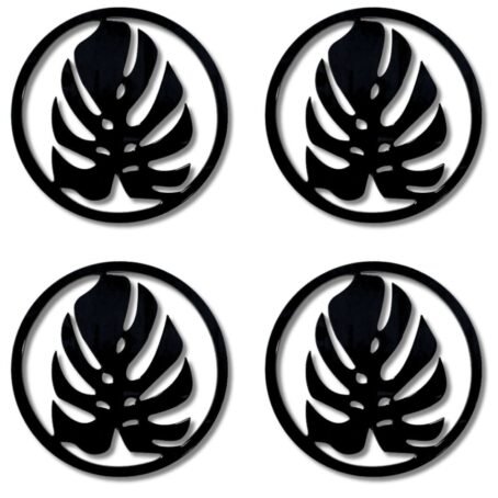 Acrylic coasters - black - set of 4