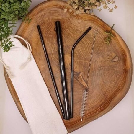 Black Tone Metal Straws