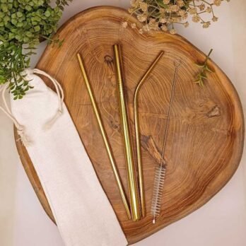 Gold Tone Metal Straws