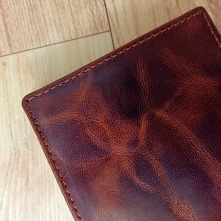 Oil Pull Dark Tan Leather Wallet - Image 4