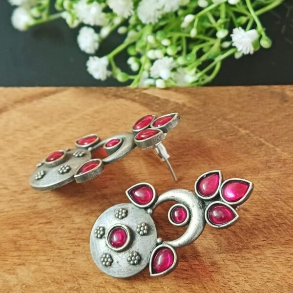 Amara - Studs with Rani Pink Stones - Little Things Cute