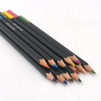 12 Square Shaped Colour Pencils Set