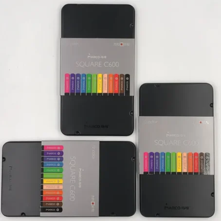 12 Square Shaped Colour Pencils Set - Image 4