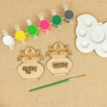 Pre-Marked Shubh Labh & Kalash MDF Cutout