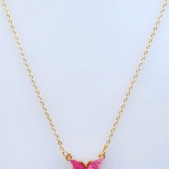 Pink Butterfly Charm with Gold Chain