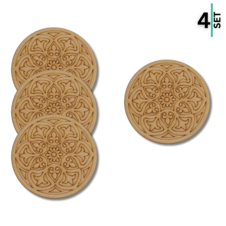 DIY Round Rangoli Coasters - Set of 4 - Image 4