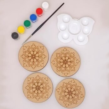 DIY Round Floral Coasters – Set of 4