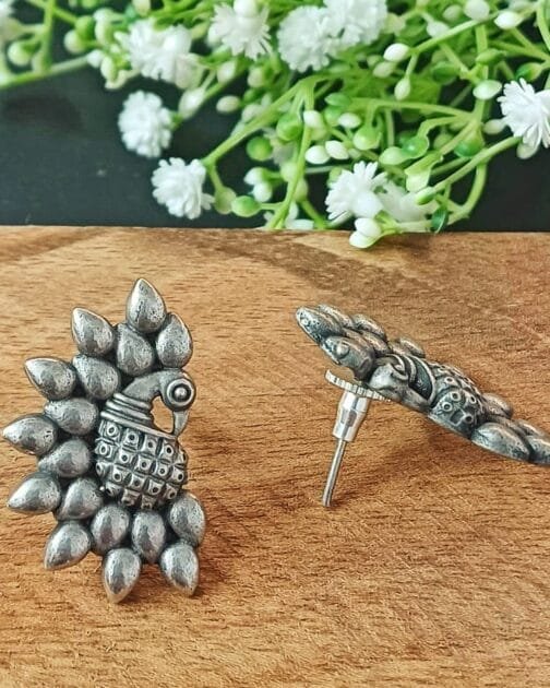 Sarang – Peacock Stud Earrings