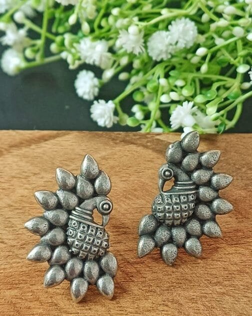 Sarang – Peacock Stud Earrings