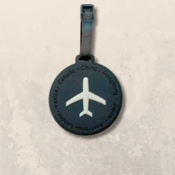 Silicone Airplane Travel Tag – Black