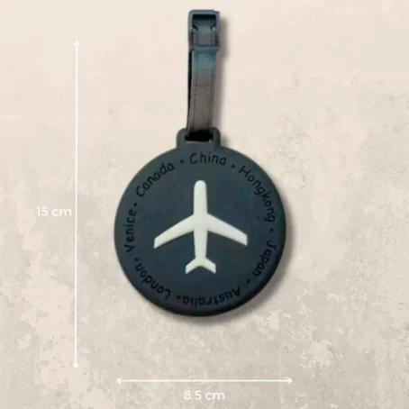 Silicone Airplane Travel Tag - Black - Image 2