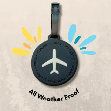 Silicone Airplane Travel Tag - Black - Image 6