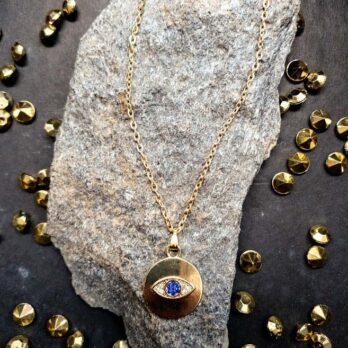 Turkish Evil Eye Charm Necklace With Crystals