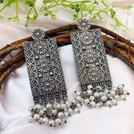 Adya - Indo-Western Pearl Dangler Earrings