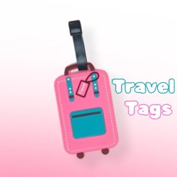 Pink Suitcase Luggage Tag