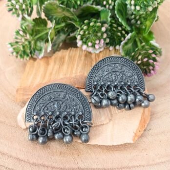 Chandrika Silver Oxidised Earrings