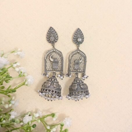 Meera - Peacock Jhumka Earrings