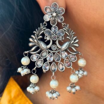 Shaheen – White Stones Floral Peacock Bali