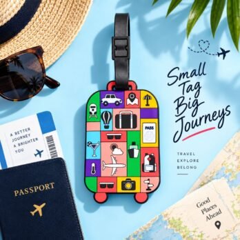 TravelTales Luggage Tag | Colorful Travel Suitcase Tag for Bags