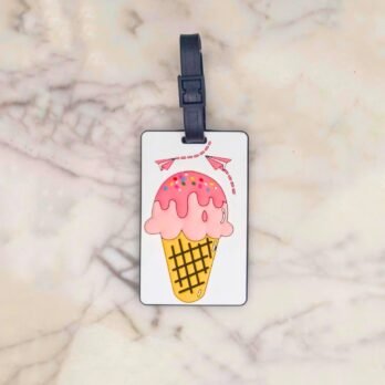 Icecream Cone Luggage Tag-Dark pink