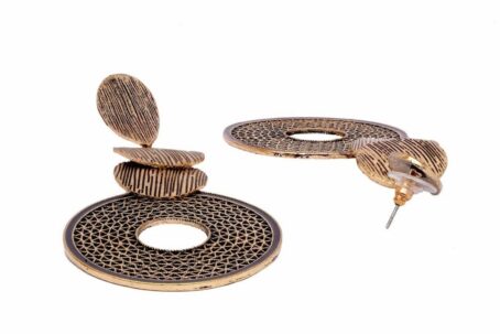Retro Ripple Circle Earrings
